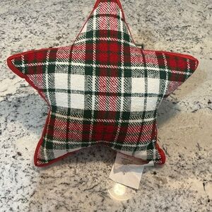 Threshold Festive Plaid Star Pillow